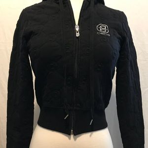 Bebe Black Quilted jacket (crop). Size XS
